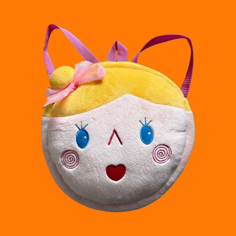 00's vintage kitschy plush girl doll kidcore kawaii y2k mini backpack